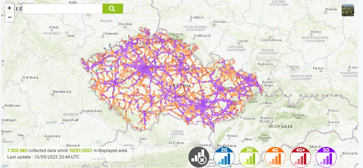 Vodafone Czech Coverage maps